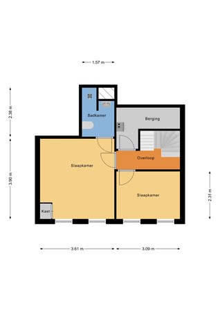 Floorplan - Schieweg 245A, 3038 AX Rotterdam